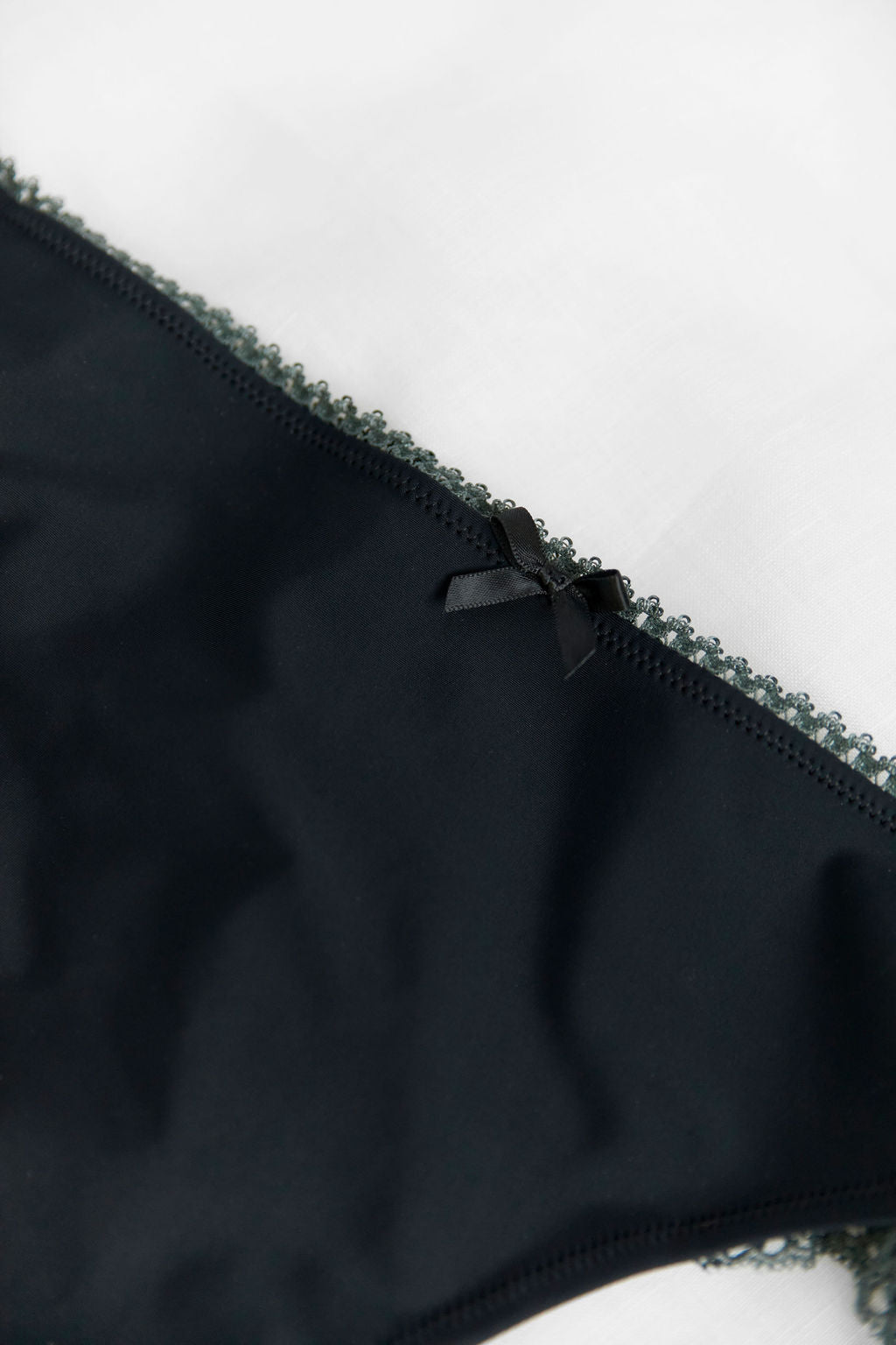 tucking thong w medium compression, black with contrast lace trim - for cross-dressers, lgbt, and sissy lingerie for men