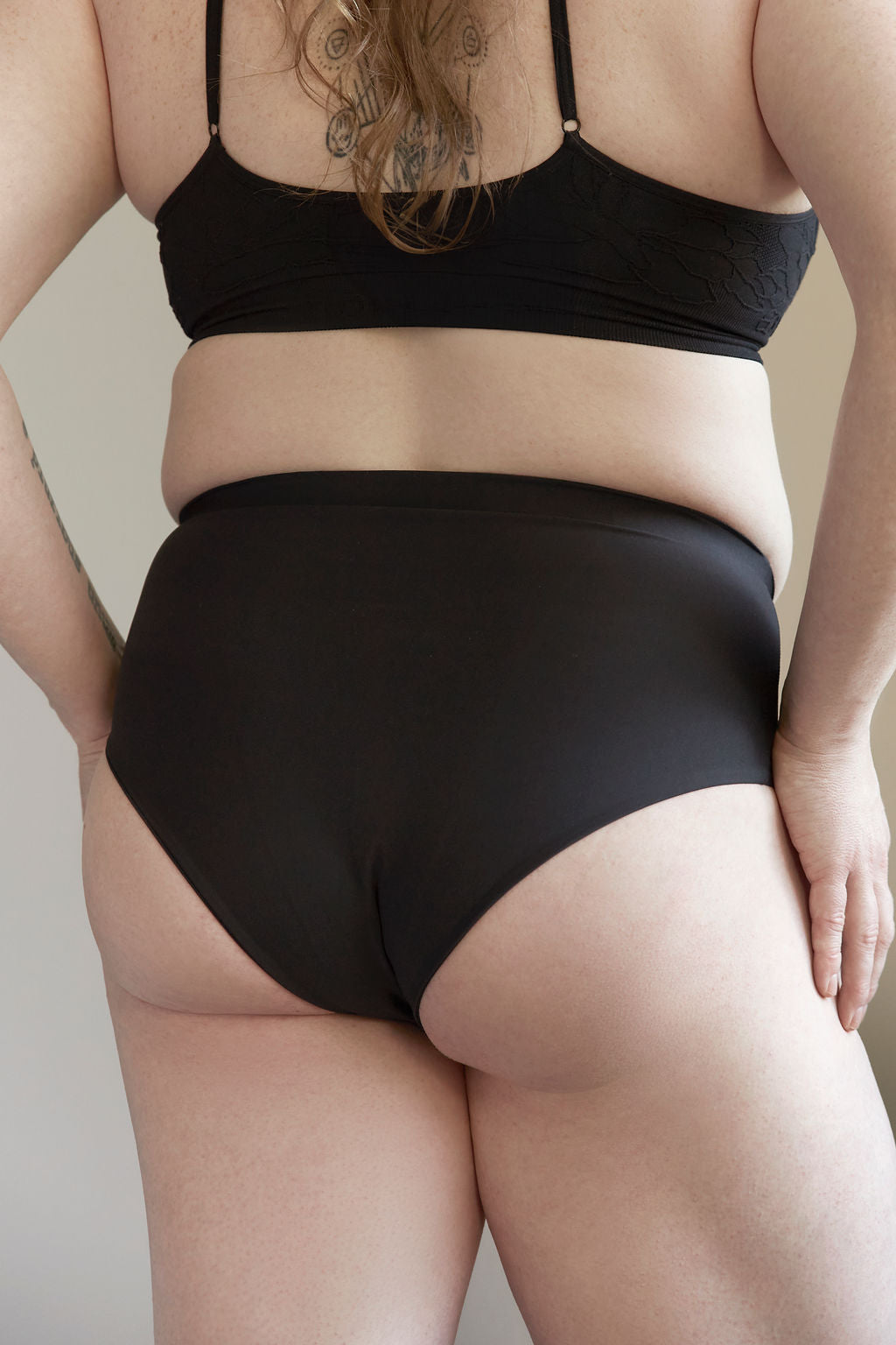 tucking brief w high compression for a smooth finish, in solid black - for cross-dressers, lgbt, transfem for mtf