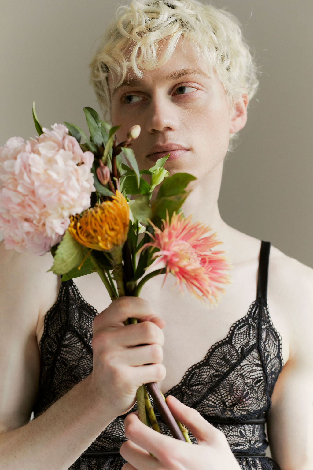 soft lace floral bralette bra satin male lingerie cross-dresser non-binary lgbt sexy flirty inclusive unisex men women