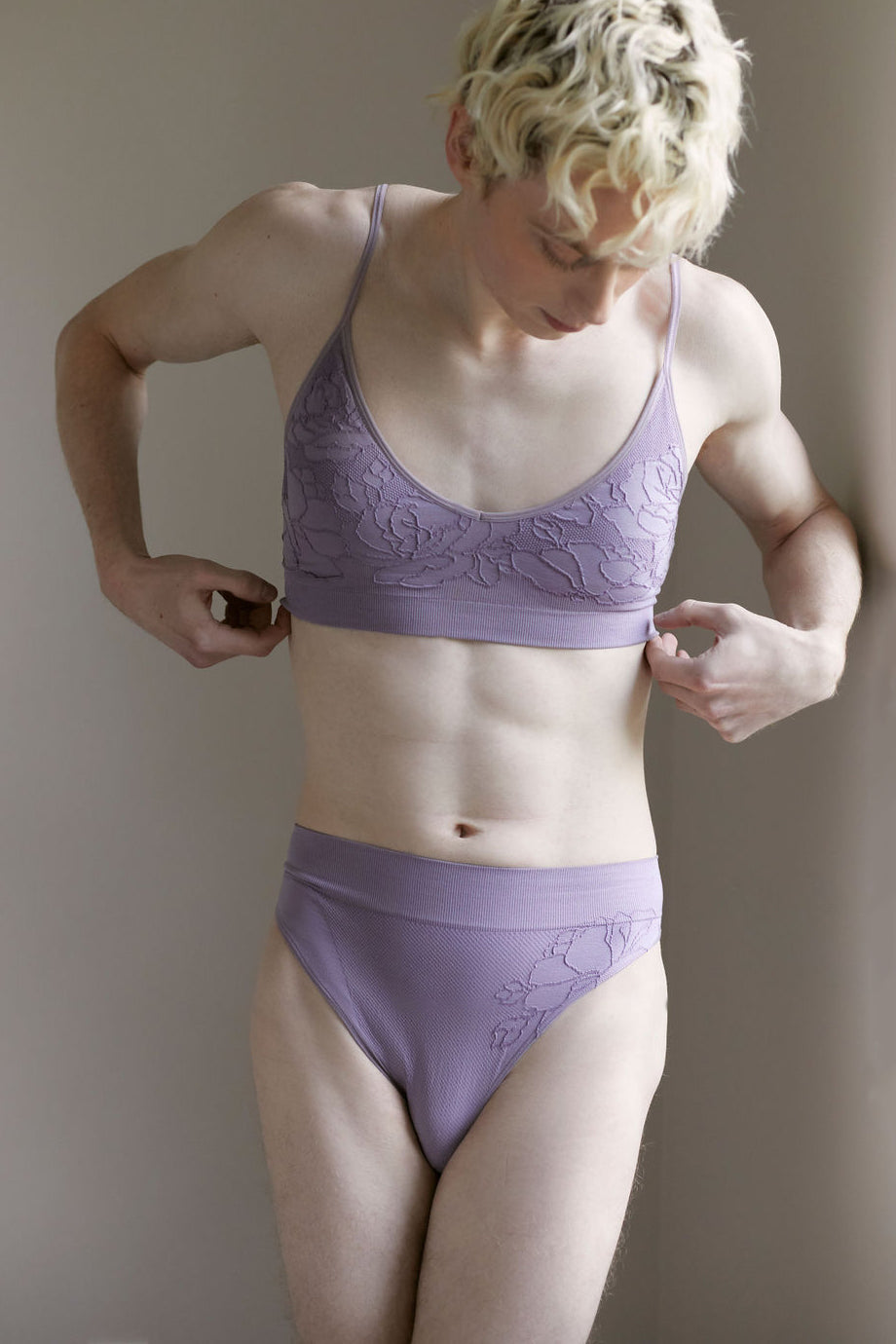 seamless jacquard knit thong tucking light compression custom male lingerie cross-dresser non-binary lgbtq