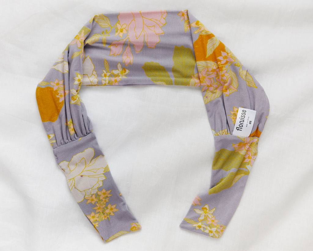 adjustable tie headband with print